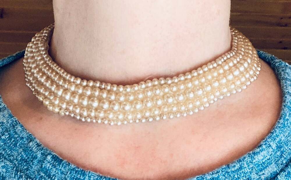 Pearl Antique Choker ( maybe faux) vintage Japanese